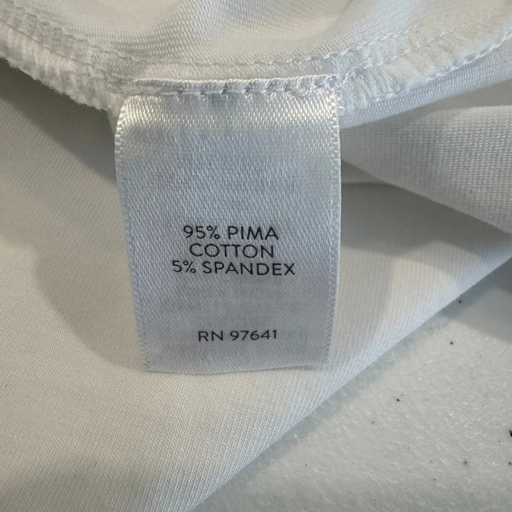 J.Jill Fit White Progress Polo Shirt Womens XL Pima Cotton Spandex Short Sleeve - Picture 7 of 8